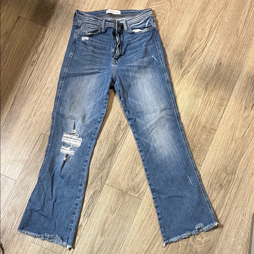 Flying Monkey Blue Distressed Ankle Jeans